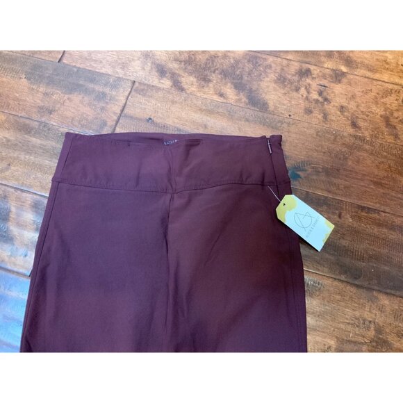 Athleta Maroon Wander Slim Ankle Pants, Size 8T - Picture 2 of 4